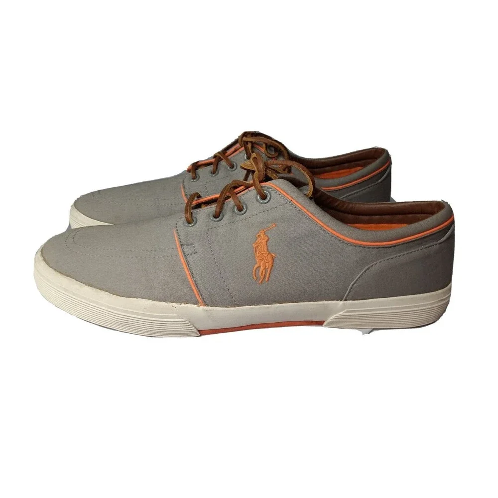 Polo Ralph Lauren Shoes Men's Size 16 D Faxon Low Canvas Sneakers Grey